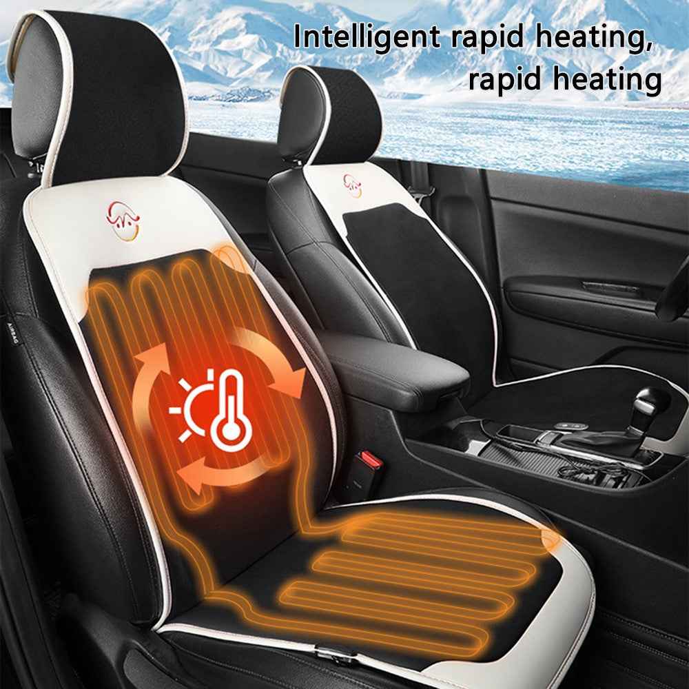 WM-XL2 Universal 12V / 24V Car Heated Seat Cover with Backrest Vehicle Seat Cushion Warmer for Winter - Red