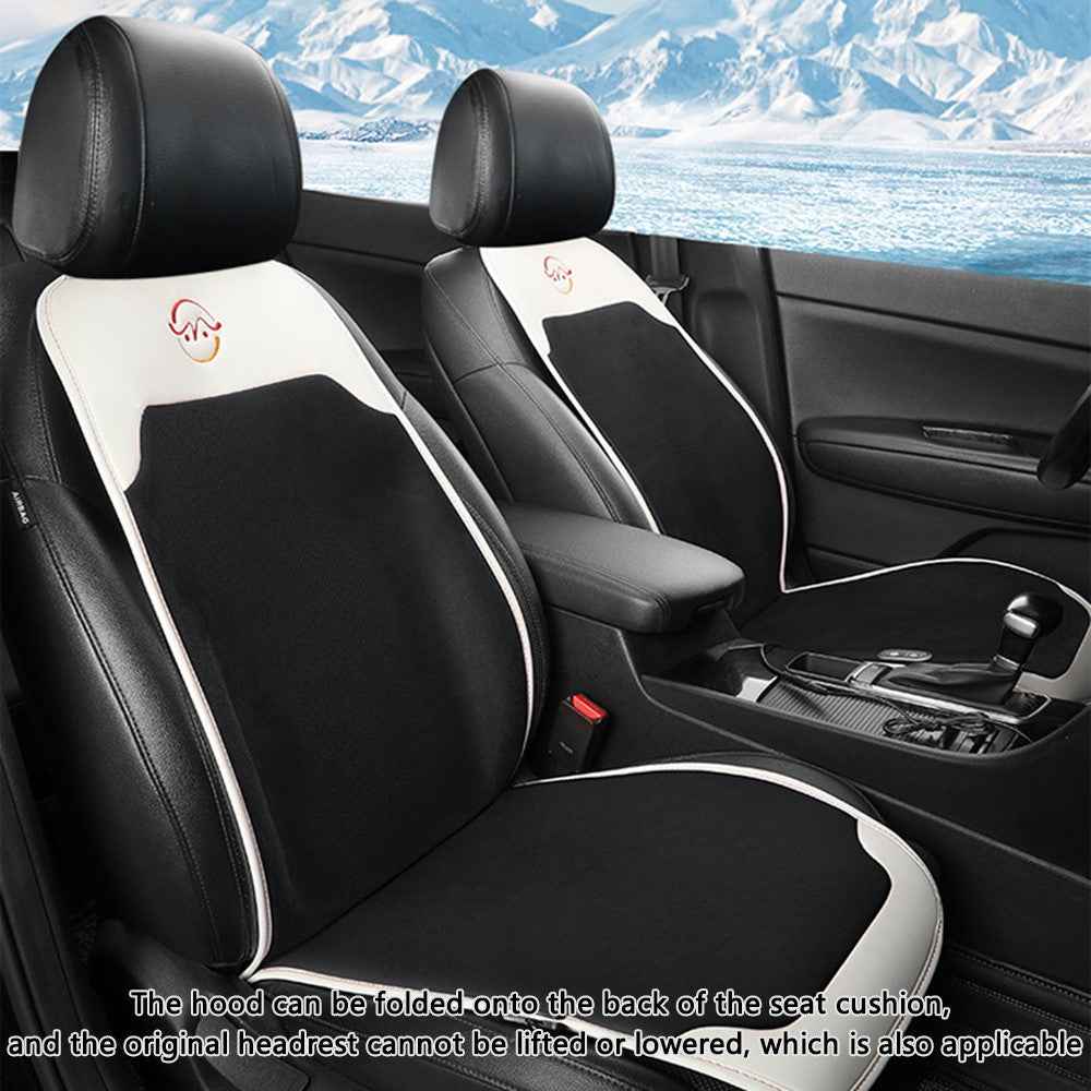 WM-XL2 Universal 12V / 24V Car Heated Seat Cover with Backrest Vehicle Seat Cushion Warmer for Winter - Brown