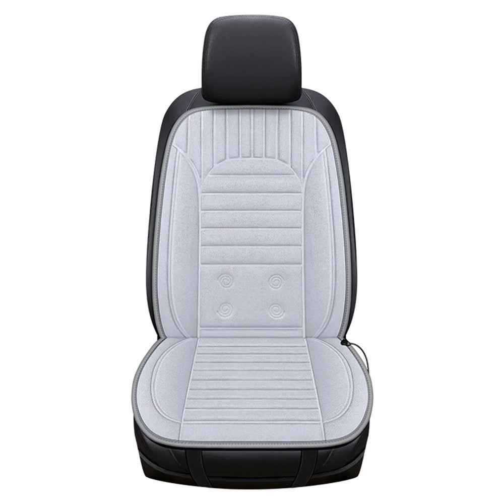 G-4S Heated Car Seat Covers Winter Heating 12V Car Seat Warmer Pad with Backrest - Grey
