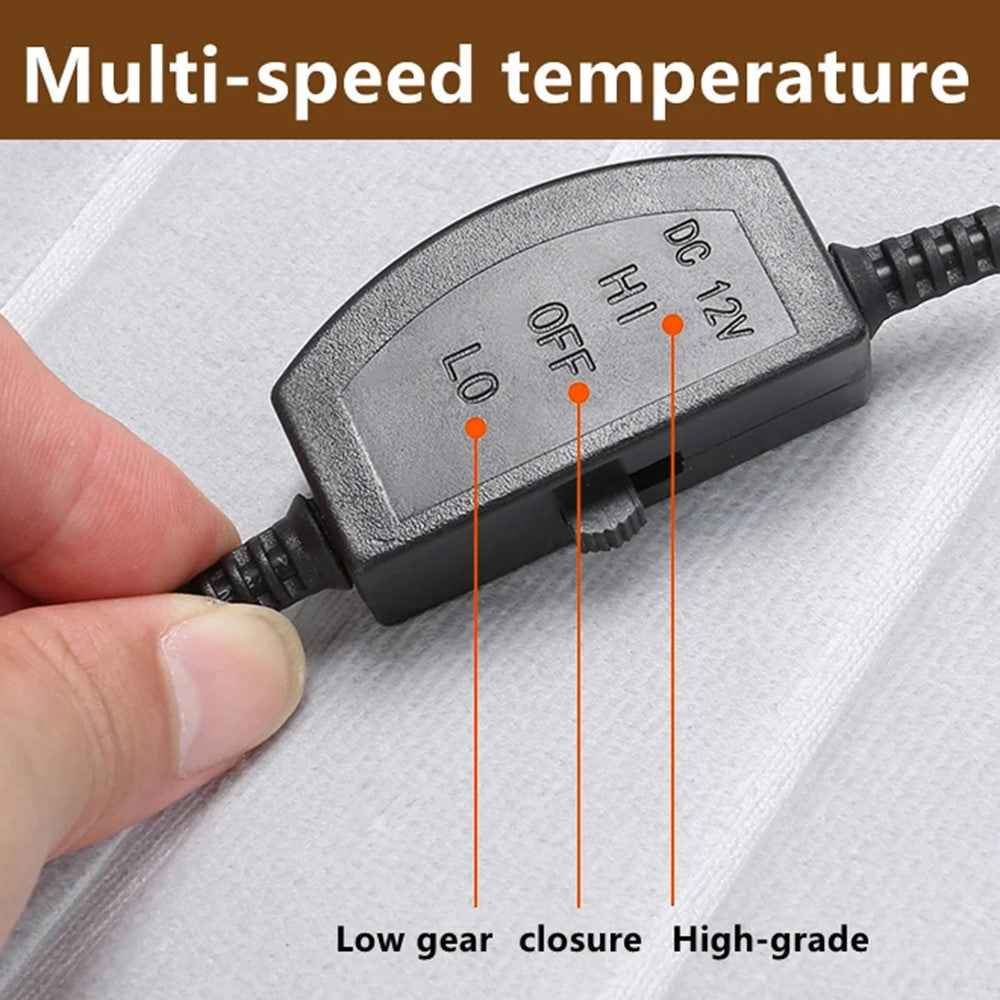 G-4S Heated Car Seat Covers Winter Heating 12V Car Seat Warmer Pad with Backrest - Coffee