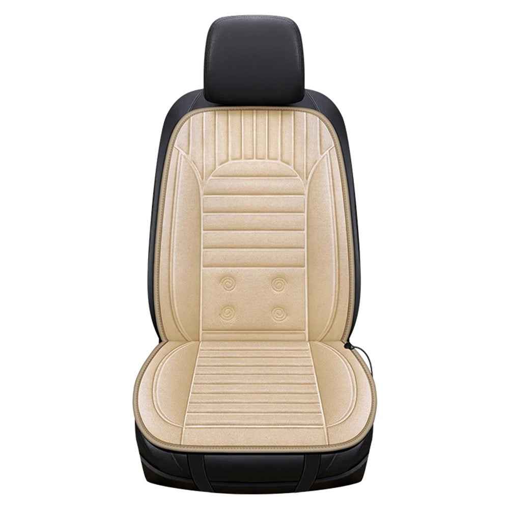 G-4S Heated Car Seat Covers Winter Heating 12V Car Seat Warmer Pad with Backrest - Beige