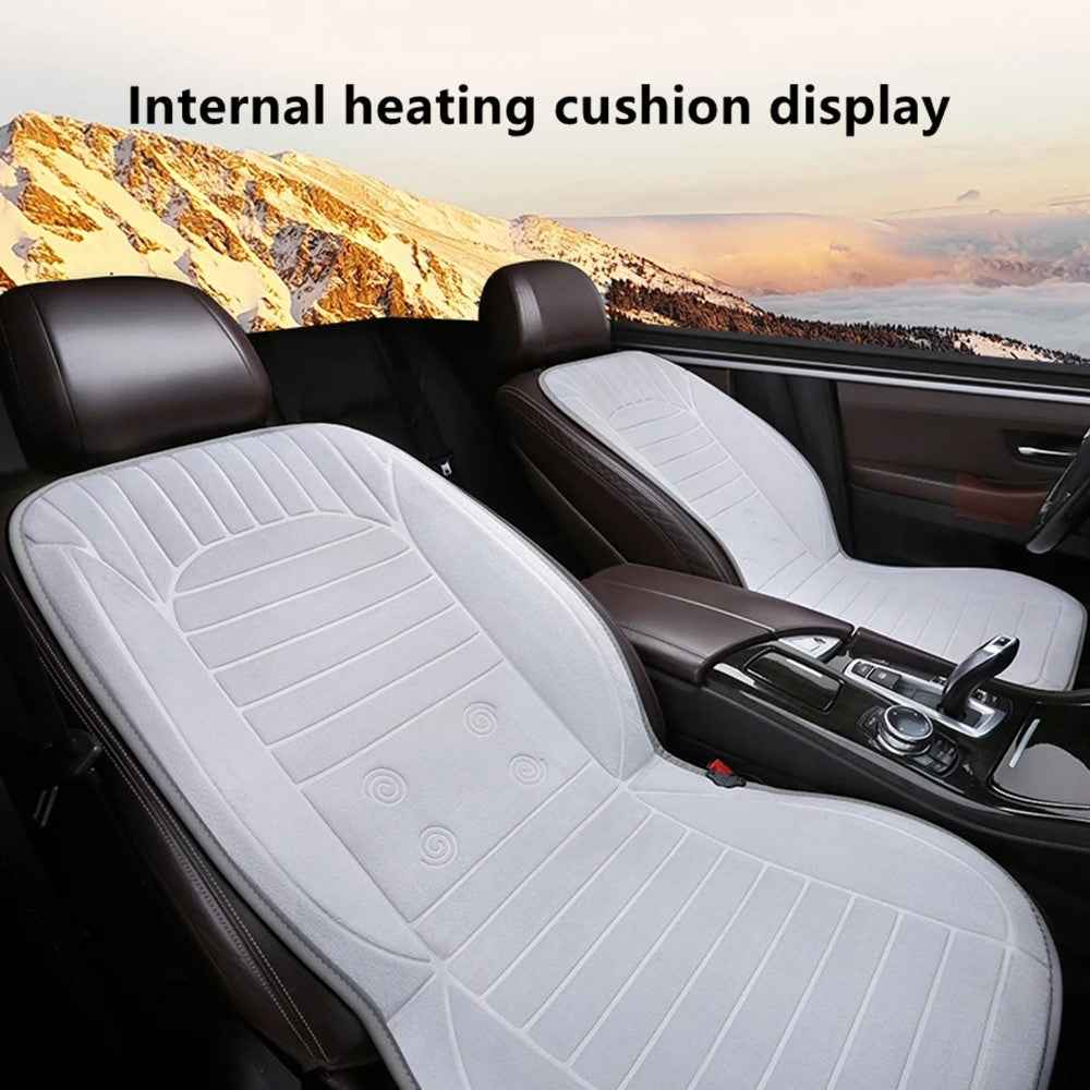 G-4S Heated Car Seat Covers Winter Heating 12V Car Seat Warmer Pad with Backrest - Beige