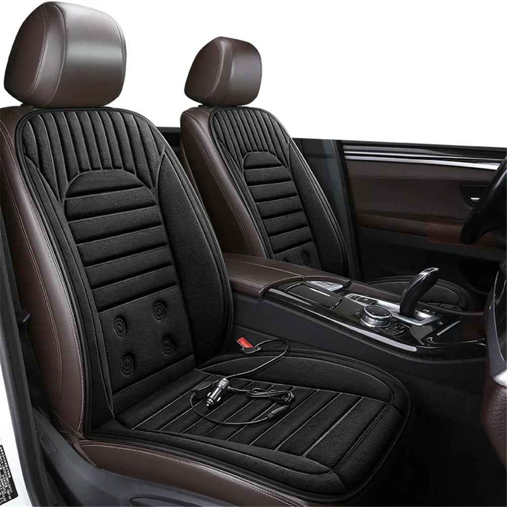 G-4S 2Pcs / Set 12V Car Seat Heating Cushion for Winter Heated Seat Covers with Backrest - Black