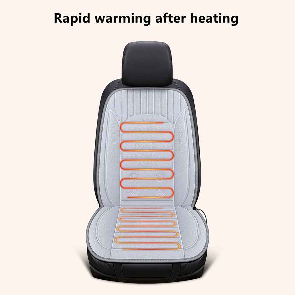 G-4S 2Pcs / Set 12V Car Seat Heating Cushion for Winter Heated Seat Covers with Backrest - Black