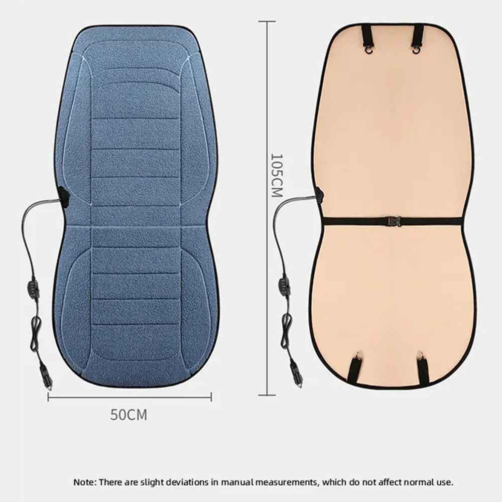 12V Car Heated Seat Cushion Winter Seat Cover Imitation Cashmere Vehicle Seat Protector Pad with Backrest - Sapphire