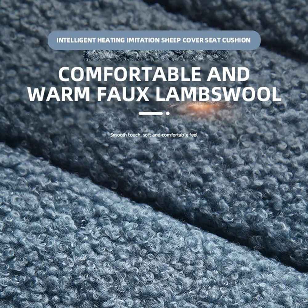 Rear Seat Cushion 12V Car Heated Protective Mat Pad Imitation Cashmere Back Seat Cover - Grey