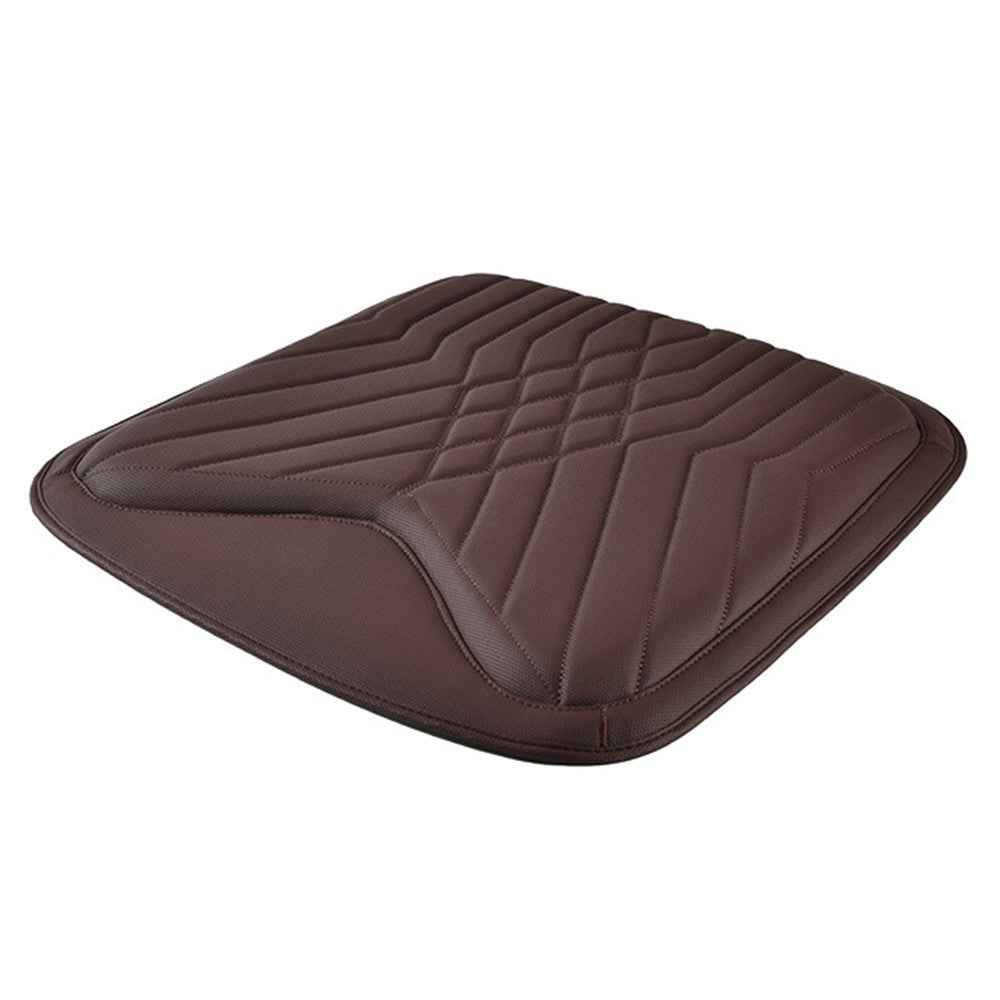 TK036 Nappa Texture PU Leather + Memory Foam Car Seat Cushion Non-slip Seat Pad - Brown