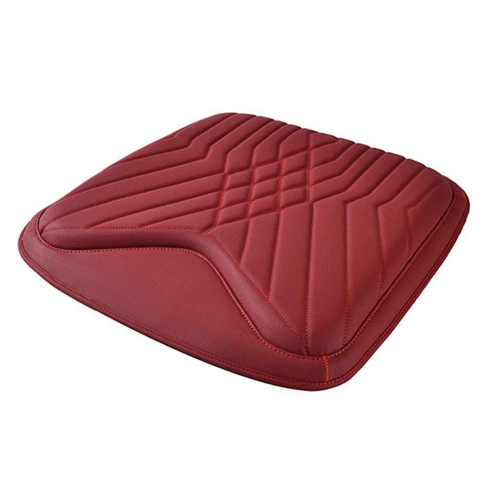 TK036 Nappa Texture PU Leather + Memory Foam Car Seat Cushion Non-slip Seat Pad - Red