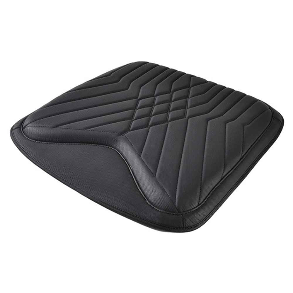 TK036 Nappa Texture PU Leather + Memory Foam Car Seat Cushion Non-slip Seat Pad - Black