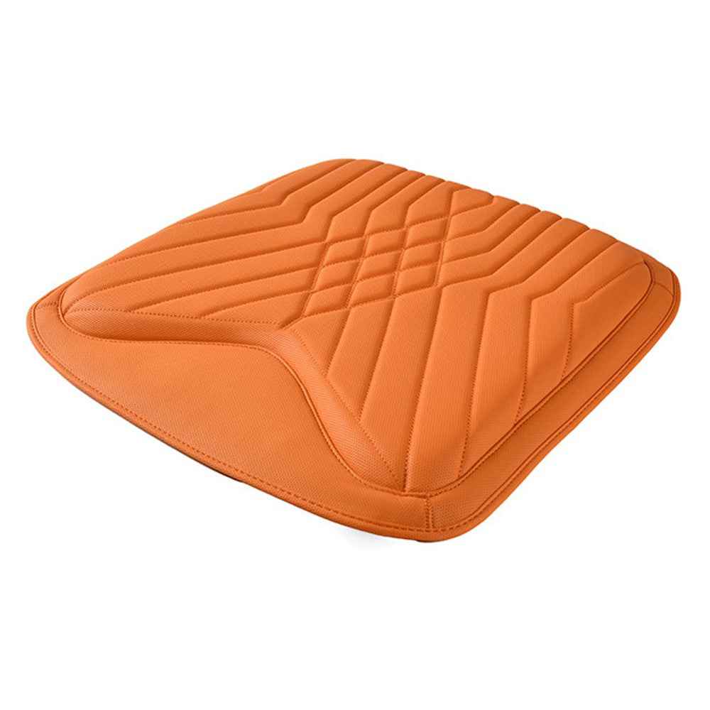 TK036 Nappa Texture PU Leather + Memory Foam Car Seat Cushion Non-slip Seat Pad - Orange