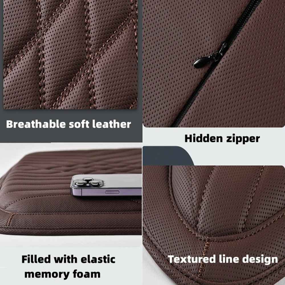 TK036 Nappa Texture PU Leather + Memory Foam Car Seat Cushion Non-slip Seat Pad - Orange