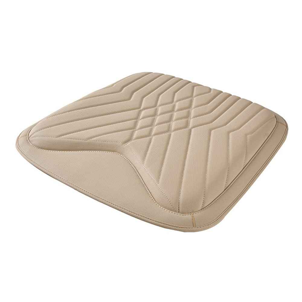 TK036 Nappa Texture PU Leather + Memory Foam Car Seat Cushion Non-slip Seat Pad - Beige