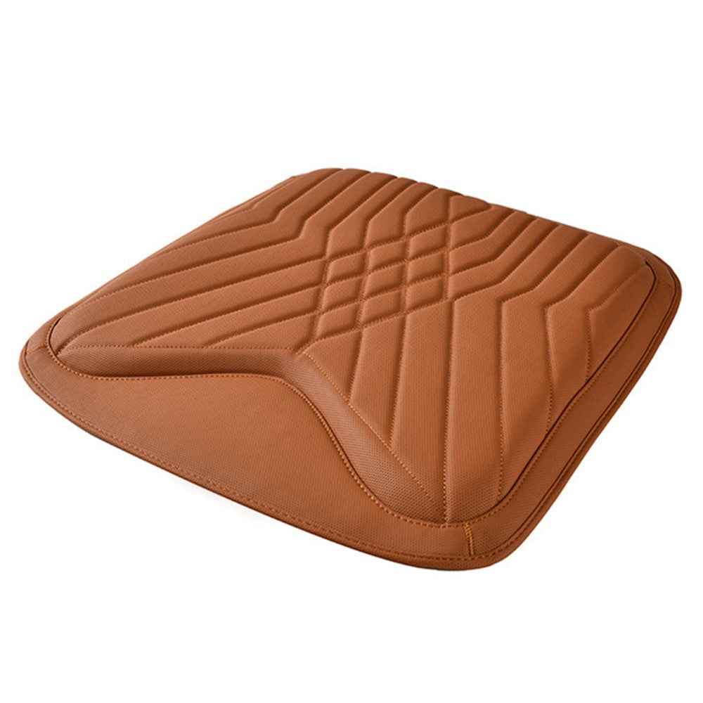 TK036 Nappa Texture PU Leather + Memory Foam Car Seat Cushion Non-slip Seat Pad - Coffee