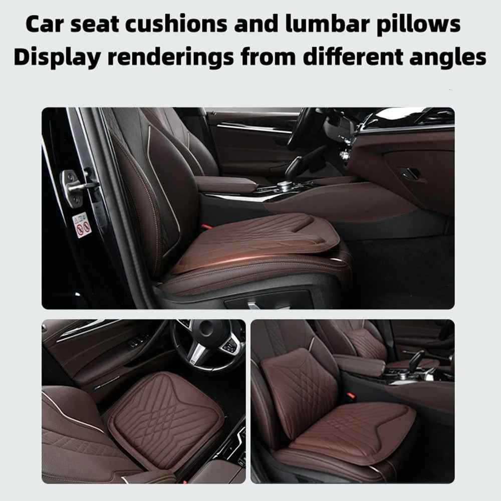 TK036 Nappa Texture PU Leather + Memory Foam Car Seat Cushion Non-slip Seat Pad - Coffee