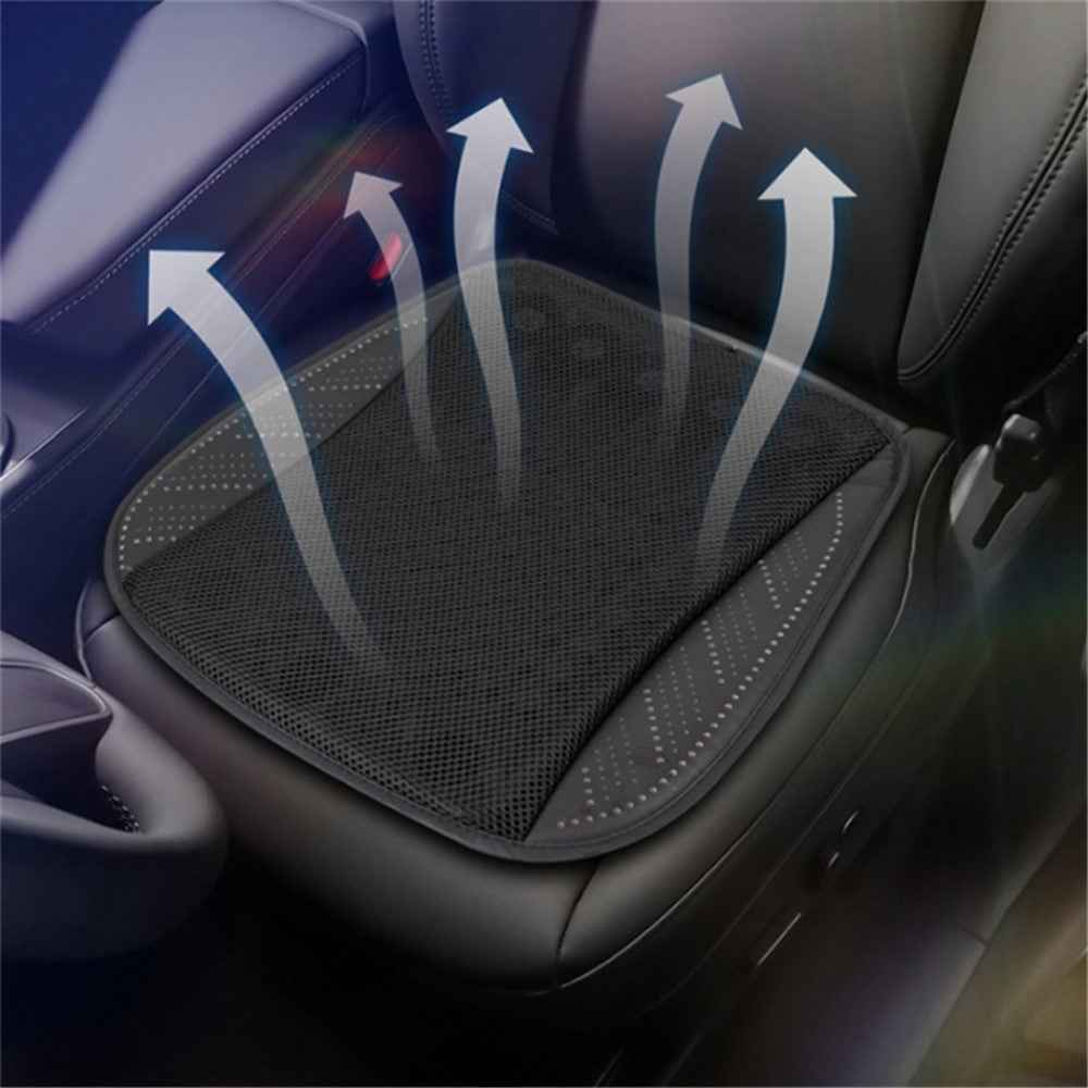 USB Car Seat Summer Cooler Breathable Ice Silk Seat Cushion ( Built-In 8 Fans) - Cyan