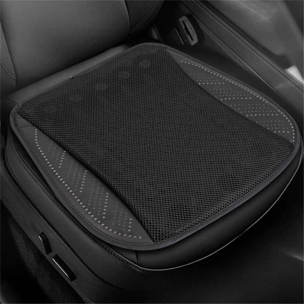 USB Car Seat Summer Cooler Breathable Ice Silk Seat Cushion ( Built-In 8 Fans) - Navy Blue