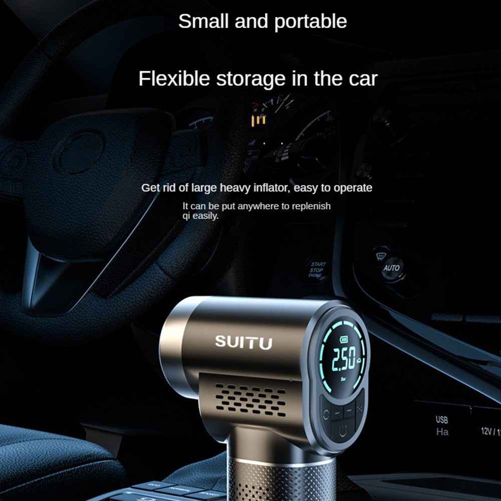 SUITU ST-5518 Car Cordless Inflatable Pump Multifunctional Portable Mini Pump with Lighting