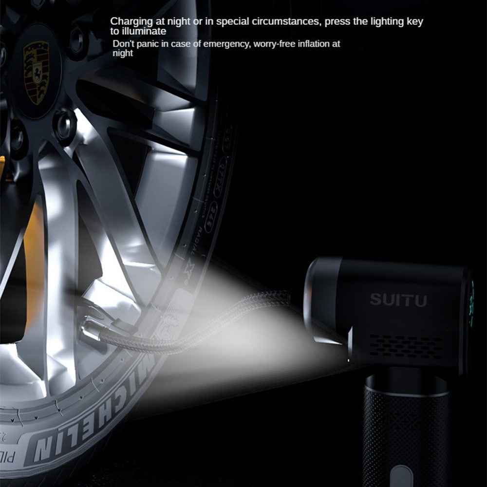 SUITU ST-5518 Car Cordless Inflatable Pump Multifunctional Portable Mini Pump with Lighting