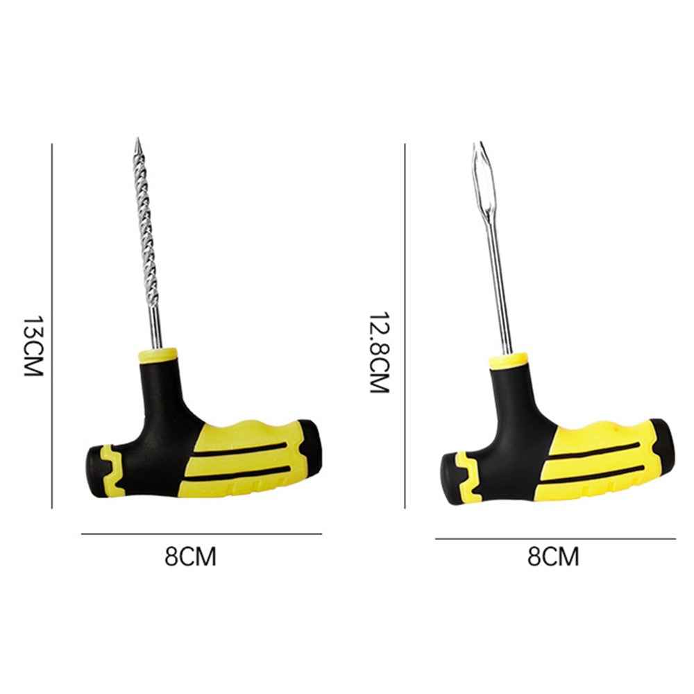 BY-1308 Car Tire Repair Tool Kit Tyre Puncture Tool with Rubber Strip + Gloves (without Glue)