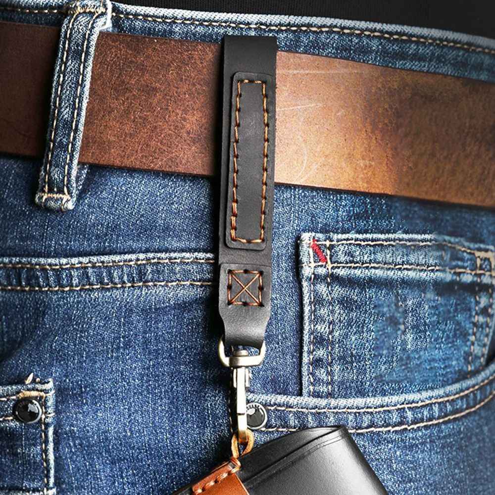HALLMO C017 for E300L Car Cowhide Leather Key Protective Cover Anti-scratch Key Case - Brown