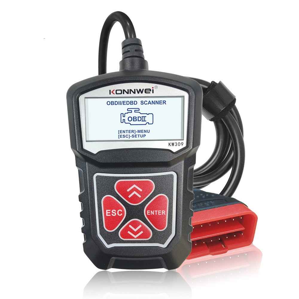 KONNWEI KW309 Automotive Diagnostic Tool OBD2 Autoscanner Code Reader EOBD Scan Machine OBDII Scanner - Black