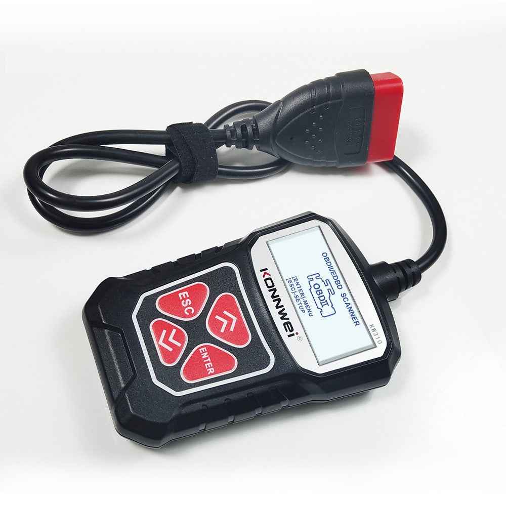 KONNWEI KW310 Car Engine Trouble Code Detector Scanner Seven Language Supported - Black