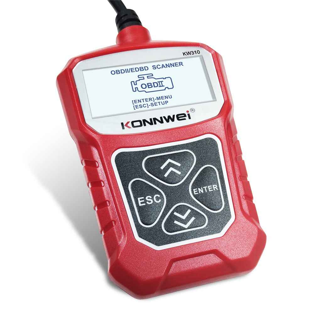 KONNWEI KW310 Car Engine Trouble Code Detector Scanner Seven Language Supported - Red