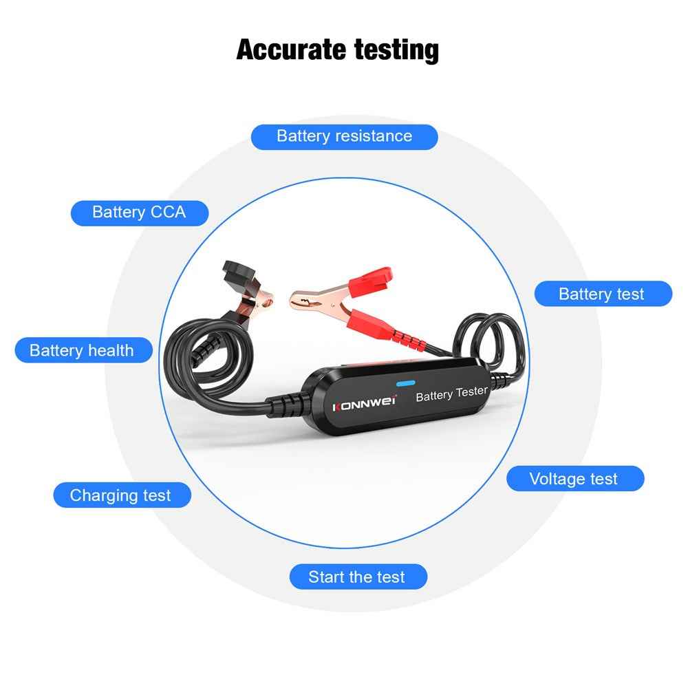 KONNWEI BK100 Automotive Wireless Bluetooth-compatible 6V 12V Battery CCA Tester Car Battery Charging Analyzer - Black