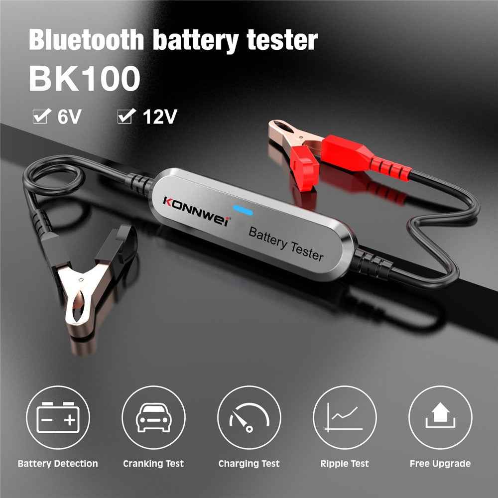 KONNWEI BK100 Automotive Wireless Bluetooth-compatible 6V 12V Battery CCA Tester Car Battery Charging Analyzer - Silver