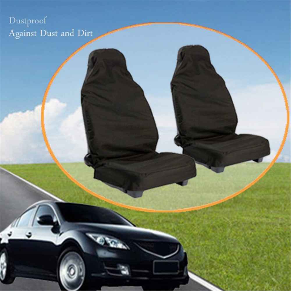 ZJ-784 2Pcs Car Front Seat Dust Cover Waterproof Polyester Seat Protector Sleeve