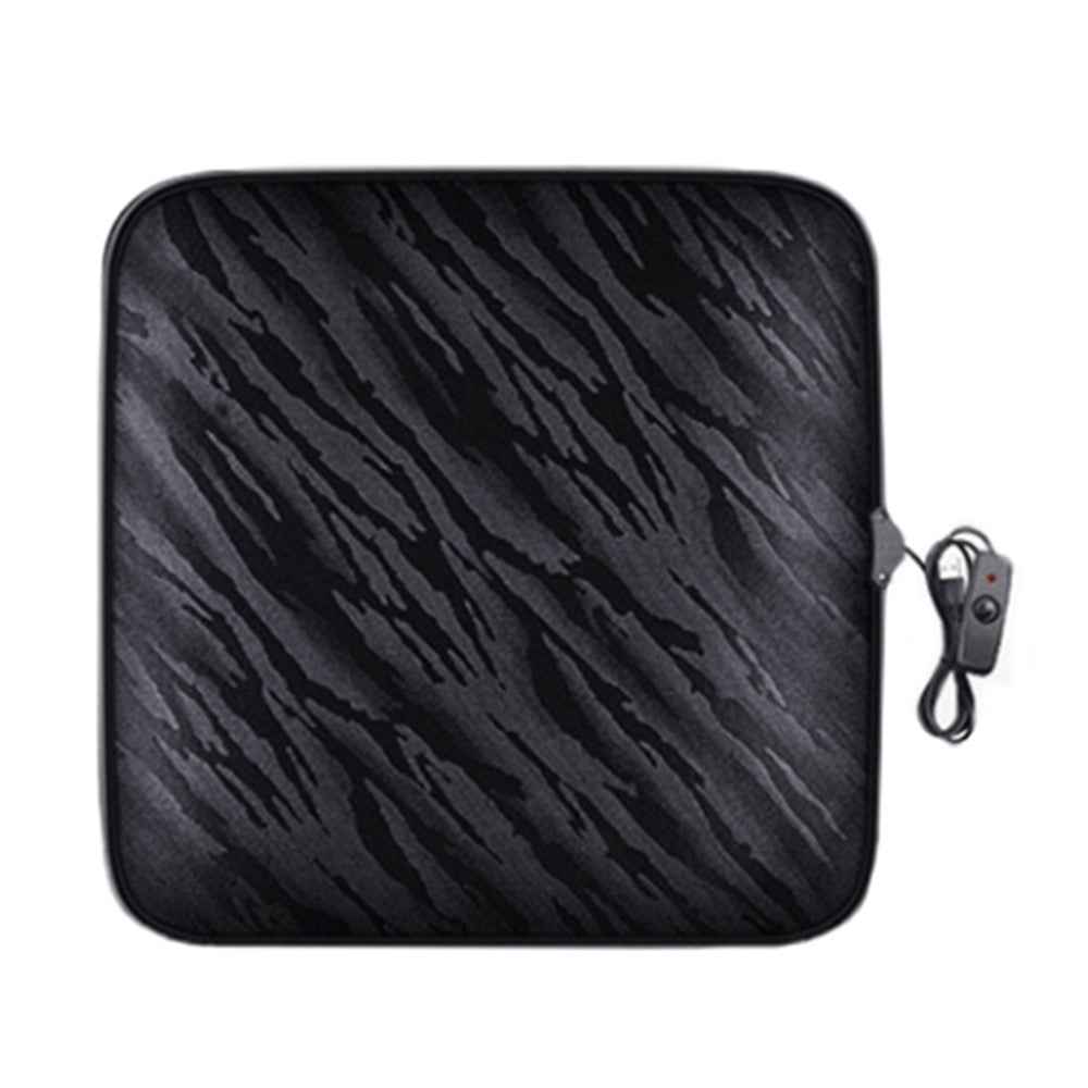 Portable USB Heated Car Seat Cushion Fast Heating Car Seat Mat for Winter Driving Car Accessory - Black