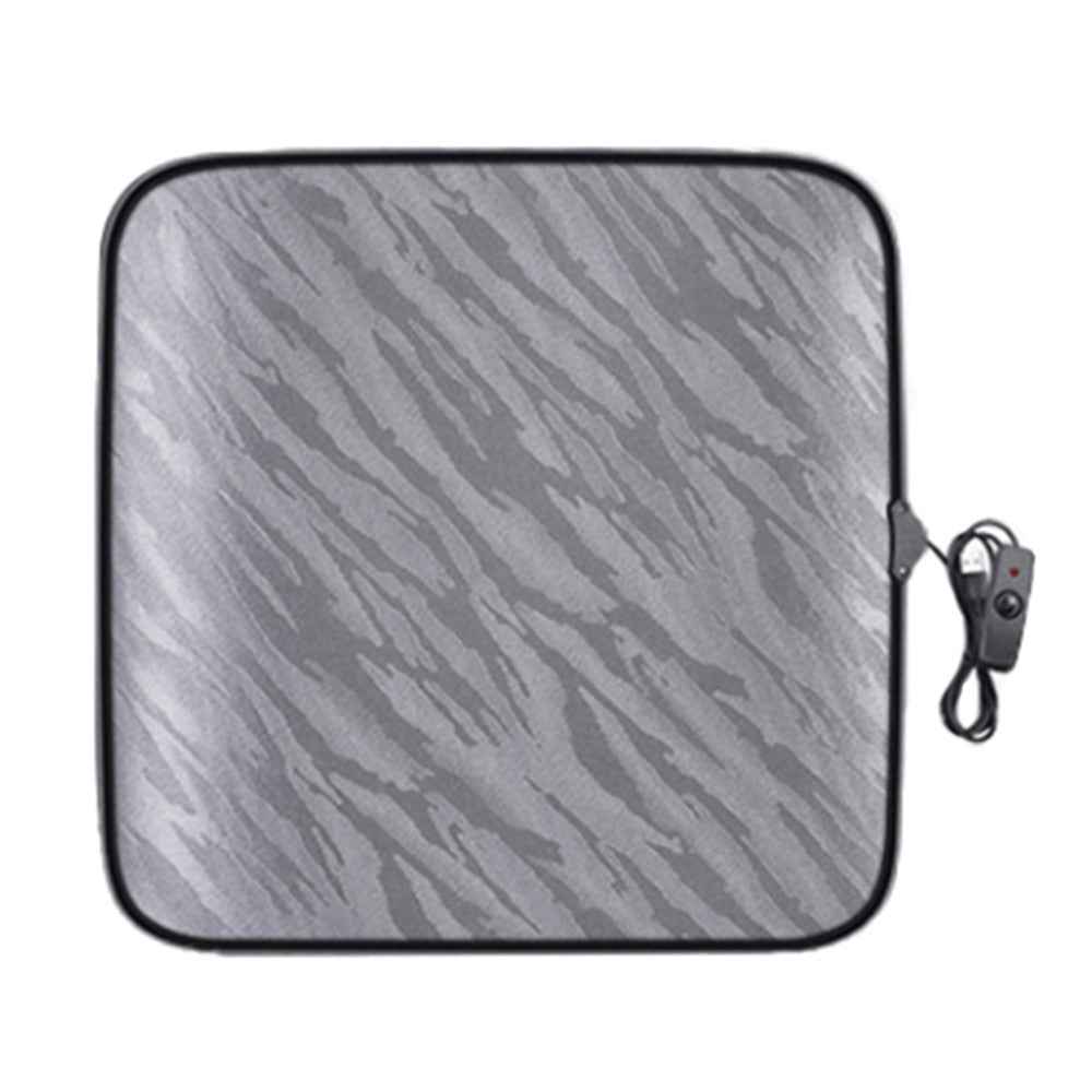 Portable USB Heated Car Seat Cushion Fast Heating Car Seat Mat for Winter Driving Car Accessory - Grey