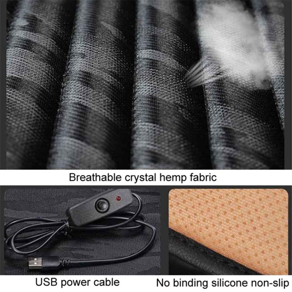 Portable USB Heated Car Seat Cushion Fast Heating Car Seat Mat for Winter Driving Car Accessory - Grey
