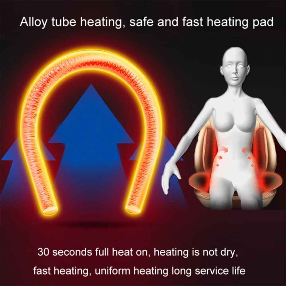 Car Winter Heated Short Plush Seat Cushion for 12V Car Electric Fast Heating Seat Cushion, Cigarette Lighter Power - Black