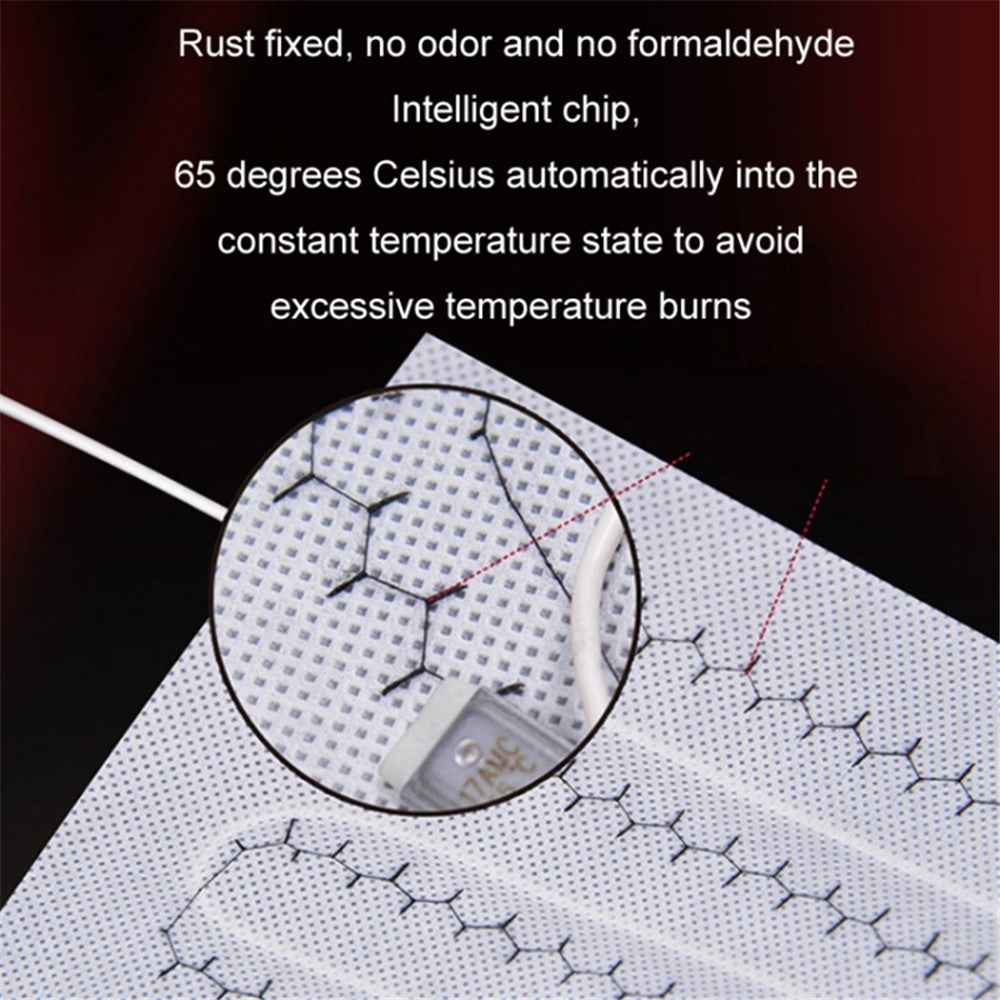 Car Winter Heated Short Plush Seat Cushion for 12V Car Electric Fast Heating Seat Cushion, Cigarette Lighter Power - Black