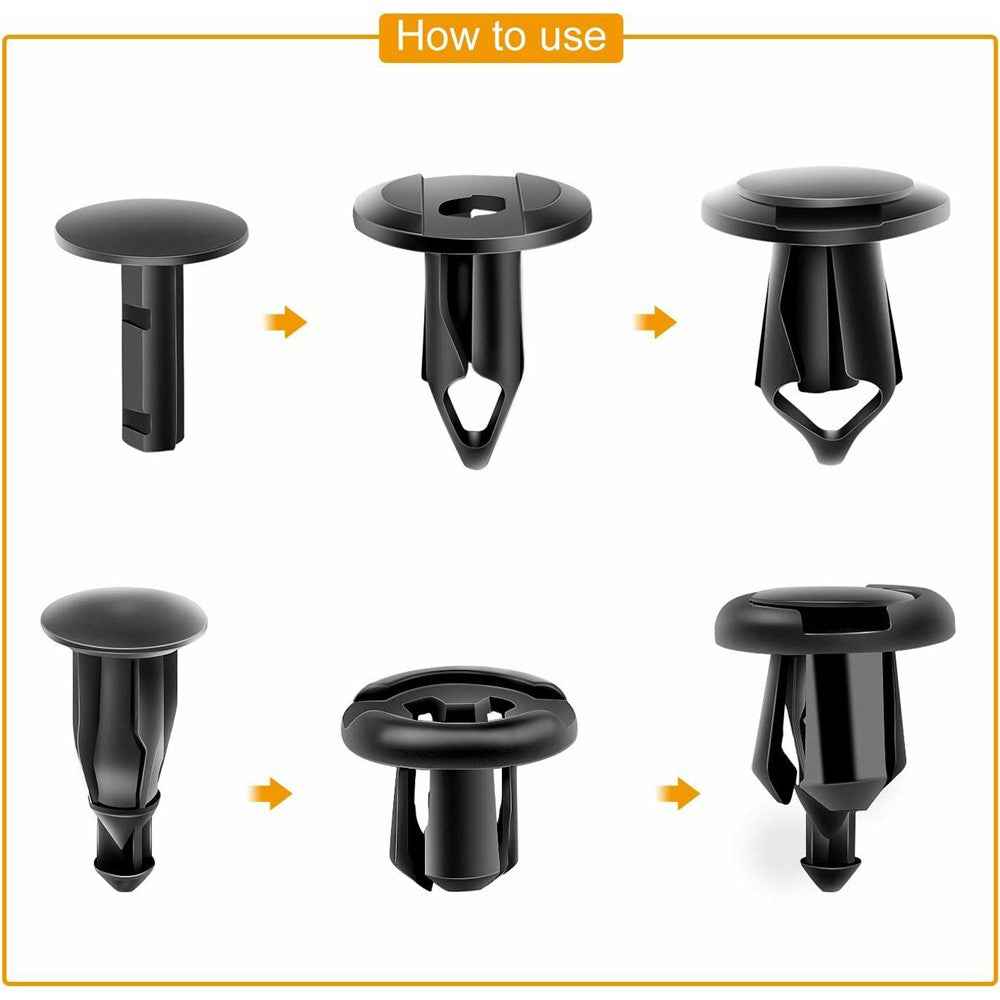200Pcs Mixed Plastic Car Door Panel Fastener Vehicle Bumper Clips Retainer Fasteners with 1 Pry Tool