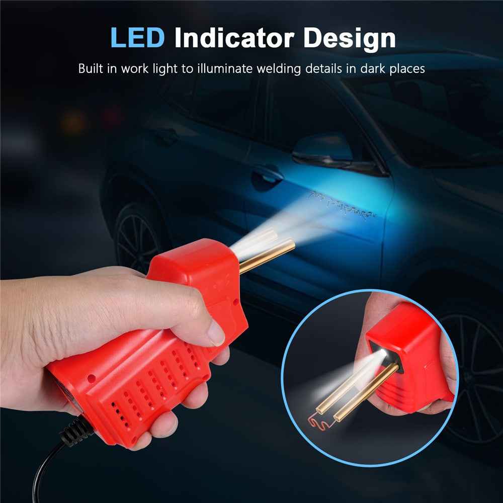 HLW-500 50W Mini Handheld Welding Gun Car Bumper Repair Welding Tool - Red US Plug