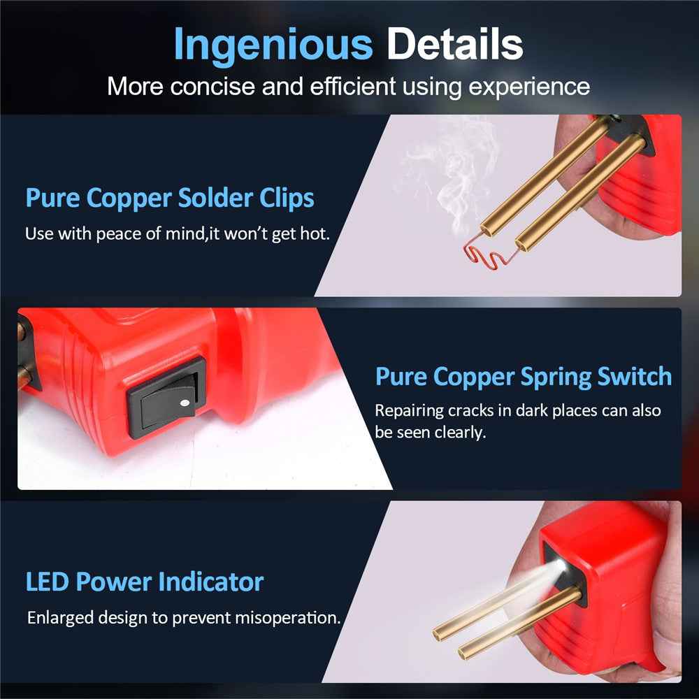 HLW-500 50W Mini Handheld Welding Gun Car Bumper Repair Welding Tool - Red US Plug