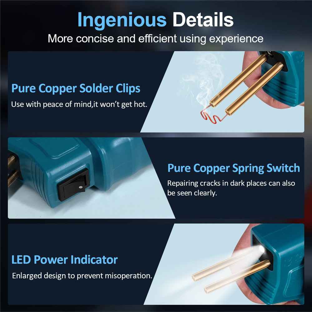 HLW-500 50W Mini Handheld Welding Gun Car Bumper Repair Welding Tool - Cyan US Plug