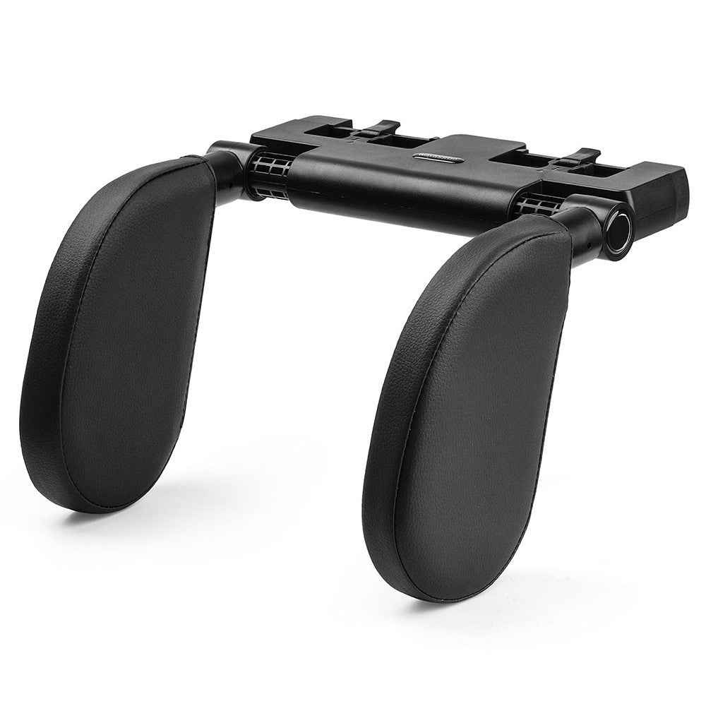 A05 Car Headrest Two Side Pillow Children Adult Car Seat Memory Foam Head Rest Cushion with Hook - Black