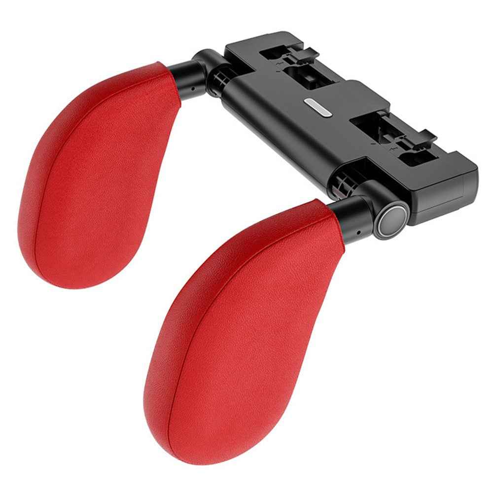 A05 Car Headrest Two Side Pillow Children Adult Car Seat Memory Foam Head Rest Cushion with Hook - Red