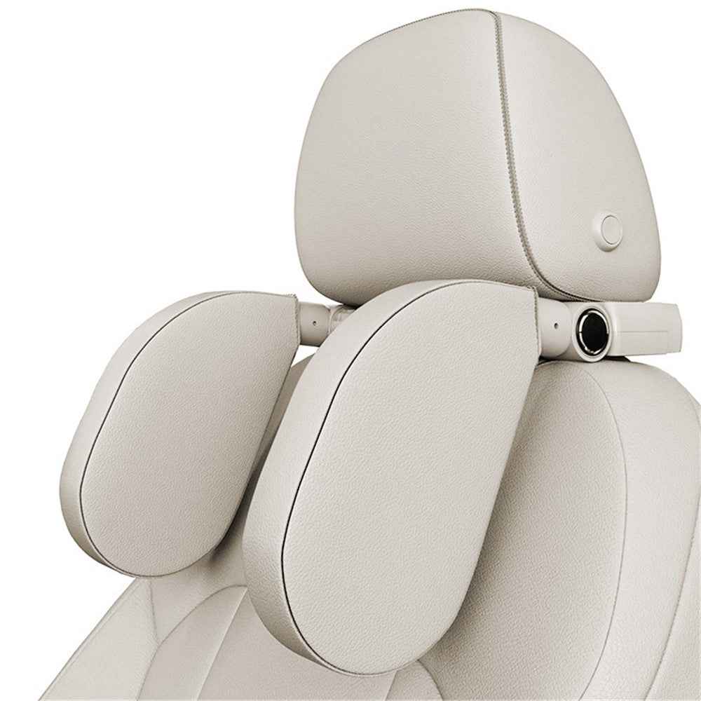 A05 Car Headrest Two Side Pillow Children Adult Car Seat Memory Foam Head Rest Cushion with Hook - Grey