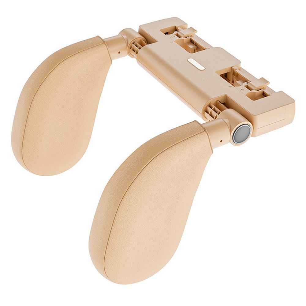 A05 Car Headrest Two Side Pillow Children Adult Car Seat Memory Foam Head Rest Cushion with Hook - Beige
