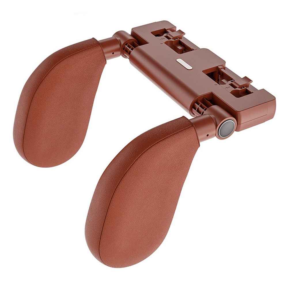 A05 Car Headrest Two Side Pillow Children Adult Car Seat Memory Foam Head Rest Cushion with Hook - Coffee