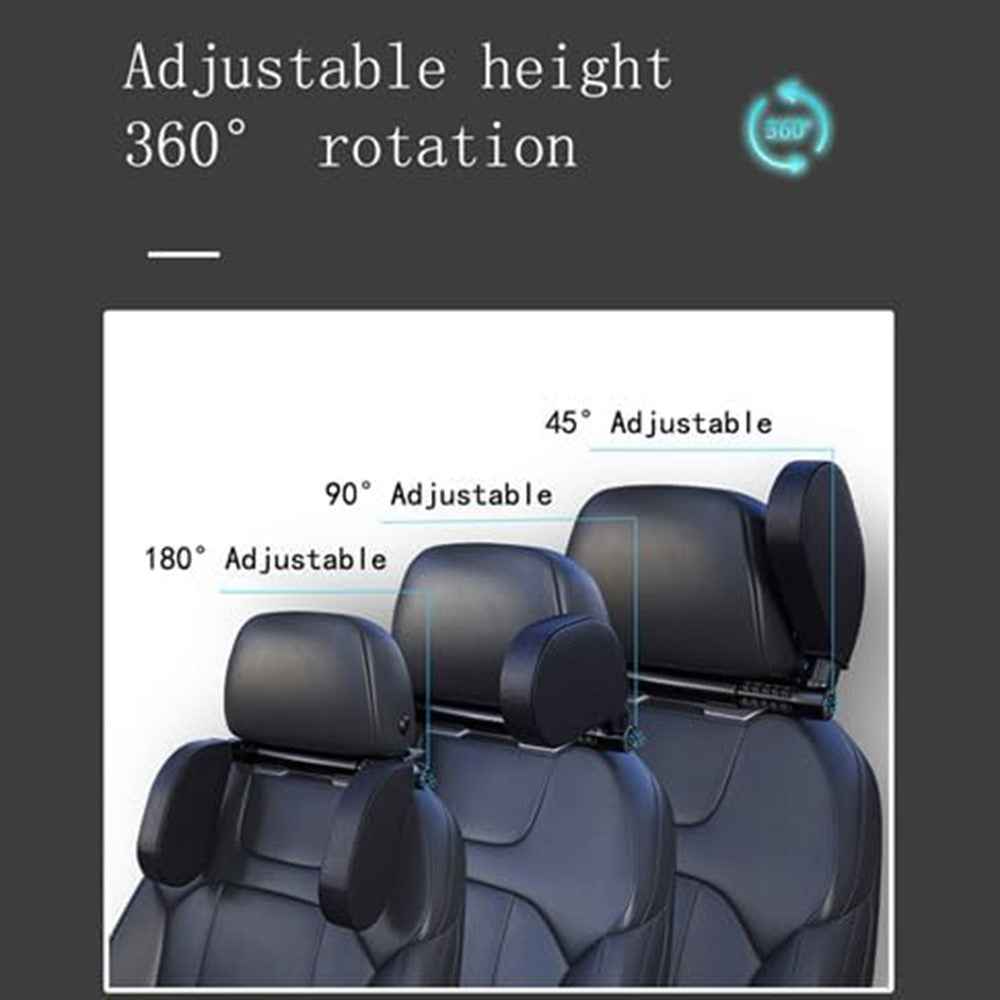 A05 Car Headrest Two Side Pillow Children Adult Car Seat Memory Foam Head Rest Cushion with Hook - Coffee