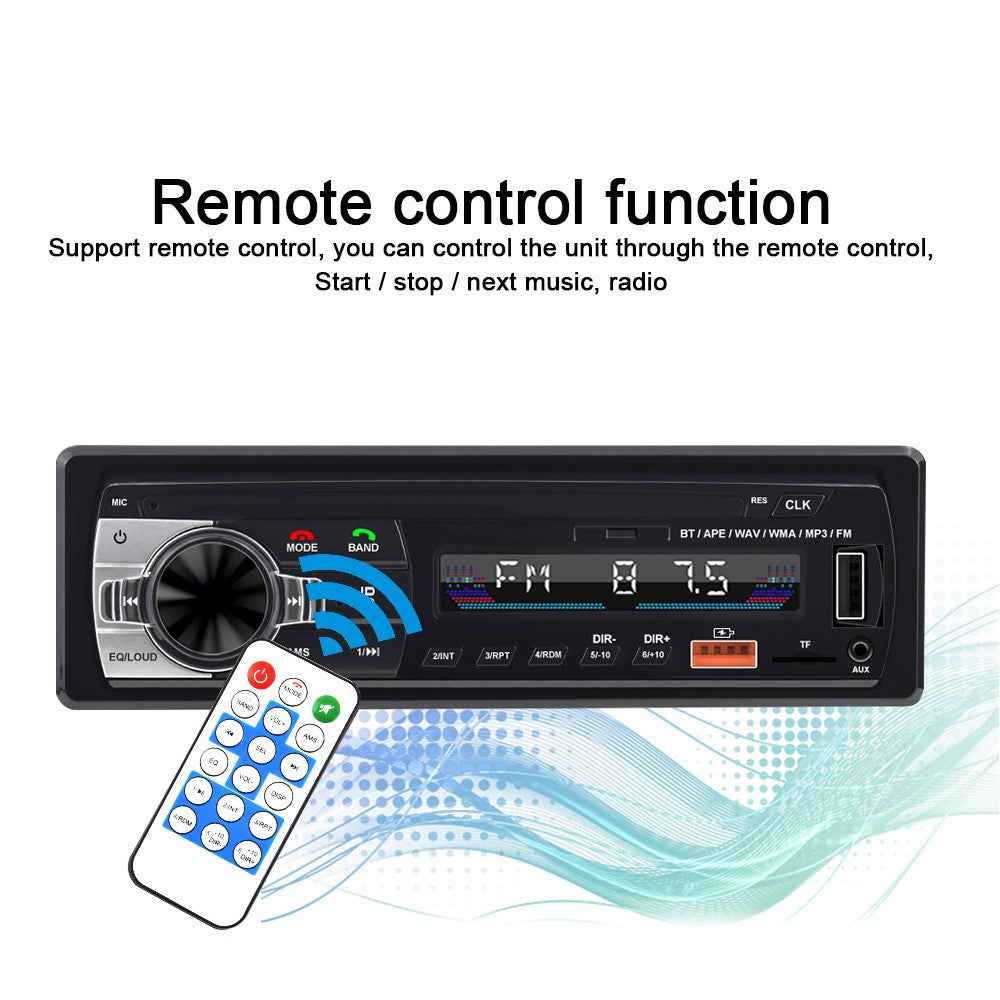 Car Bluetooth-compatible MP3 Player Stereo Receiver Car FM Car Radio Audio Device with USB Port for Mobile Phone Charging