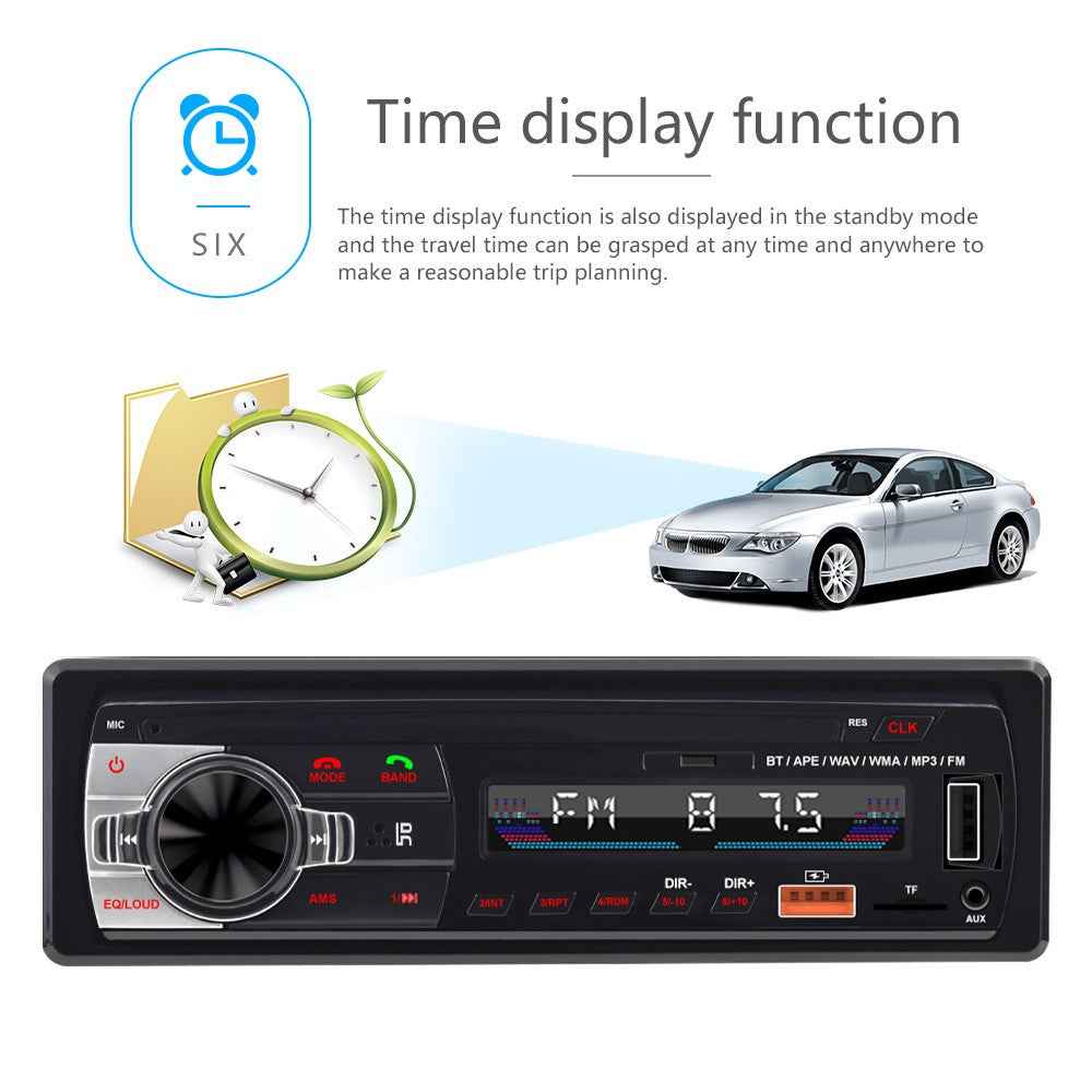 Car Bluetooth-compatible MP3 Player Stereo Receiver Car FM Car Radio Audio Device with USB Port for Mobile Phone Charging