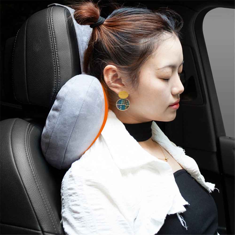 1152 Car Headrest Breathable Memory Foam Neck Pillow Head and Neck Support for Sleeping - Grey