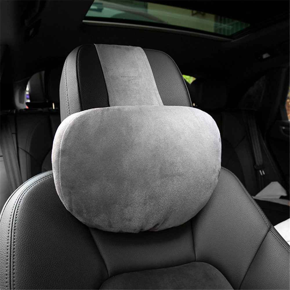 1152 Car Headrest Breathable Memory Foam Neck Pillow Head and Neck Support for Sleeping - Grey