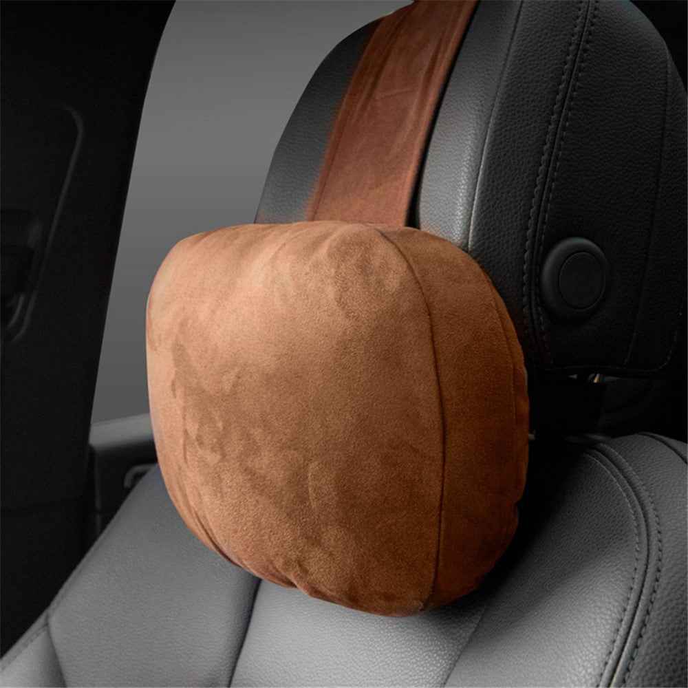 1152 Car Headrest Breathable Memory Foam Neck Pillow Head and Neck Support for Sleeping - Black